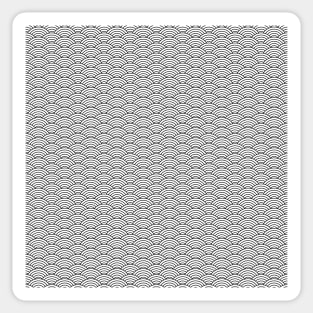 Japanese Seigaiha Black and White Pattern Sticker